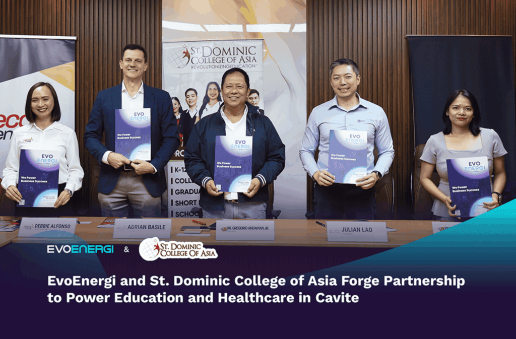 Representatives from EvoEnergi, SDCA, and AECO Energy gather for a ceremonial signing of their Retail Supply Agreement. Present in the signing were AECO Energy Philippines’ General Manager, Debbie Alfonso, Chairman Adrian Basile, SDCA’s President Dr. Gregorio Andaman Jr., EvoEnergi’s President, Julian Lao, and SDCA’s Atty. Lorille Leones
